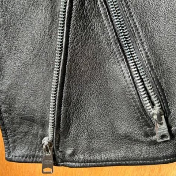 All Saints Black Leather Moto Jacket - Picture 5 of 7